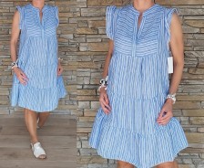 Košilové šaty ELEGANT - pruh modrý