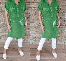 Košilové šaty SPRING - zelené