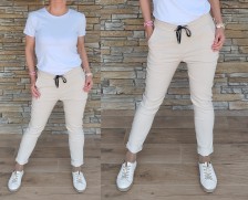 Kvalitní kalhoty BUTIK - béžové