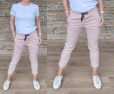 Kvalitní kalhoty BUTIK - pudr růžové