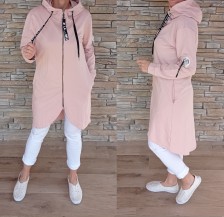 Kvalitní mikinový kabátek SUSAN - pudr růžový