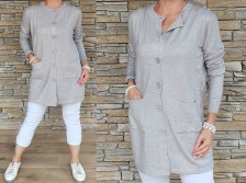 LUX cardigan - kašmír - 2velikosti - šedý