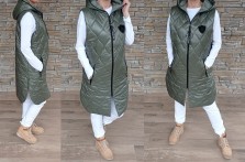 LUX jarní vesta SOFIA - khaki - vel 44-52