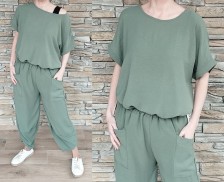 LUX komplet MAYA - kalhoty a halenka - khaki