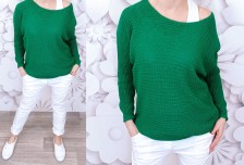 LUX svetr s lesklými nitkami - zelený