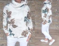 Mikina DORA se vzorem - WHITE