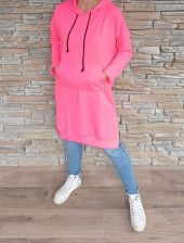 Mikinové šaty s kapucí BASIC - nově neon