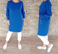 Mikinové šaty SIMPLE - modré