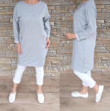 Mikinové šaty SIMPLE - šedé