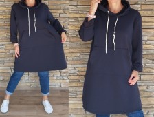 Mikinové šaty STEFANI - vel L/XL - tmavě modré