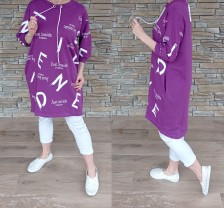 Mikinové šaty SUNY - krásná fialová barva