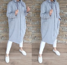 Mikinový kabátek MADAM - vel XL-3XL - šedý