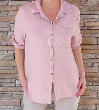 Mušelínová košile - pudr růžová