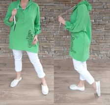 Mušelinová košilová tunika - zelená