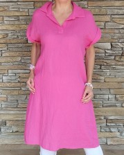 Mušelínové šaty - super i na plavky - fuchsia