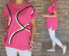 Nádhená halenka - aplikace s kamínky - fuchsia