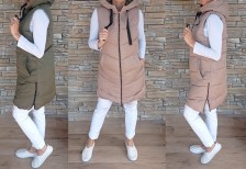 Oboustranná vesta MONIKA  - capucino/khaki  - velká řada 3-7XL