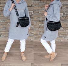 Prošívaná crossbody taška - černá