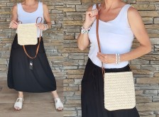 Proutěná/háčkovaná  crossbody taška - kabelka