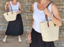 Proutěná/háčkovaná  kabelka LADIES - béžová
