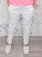 Riflové kalhoty BASIC - bílé