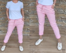 Riflové kalhoty JUMP - baby pink