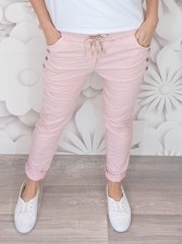 Riflové kalhoty JUMP - růžové