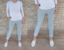 Riflové kalhoty KLASIK - světle šedé