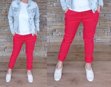 Riflové kalhoty PERFECT - červené