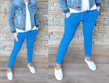Riflové kalhoty s knoflíky - modré