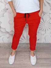 Riflové kalhoty SIMPLE - červené