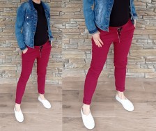 Riflové kalhoty SPRING - bordo - 2vel