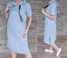 Šaty LENKA s krátkým rukávem - šedá