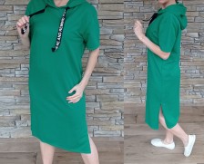 Šaty LENKA s krátkým rukávem - zelené