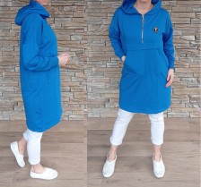 TOP mikinové šaty SANDRA - modré