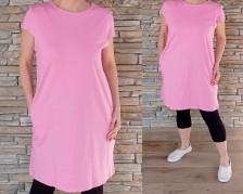 TOP šaty BASIC - střih do A - baby pink