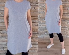 TOP šaty BASIC - střih do A - šedé