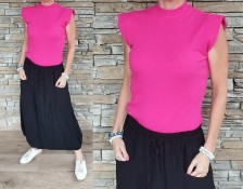 Trendy halenka - žebrovaný materiál - fuchsia