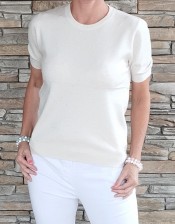 Trendy svetřík PEARLS - béžový