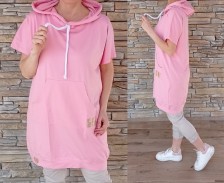 Tunikové - mikinové šaty GAM - baby pink