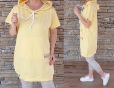 Tunikové - mikinové šaty GAM - vanilkově žluté