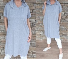 Tunikové šaty CASHA - vel L/XXL - šedé