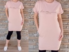 Tunikové šaty LA MANUEL - pudr růžové