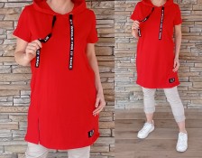 Tunikové šaty LOOK - červené