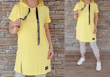 Tunikové šaty LOOK - vanilkově žluté