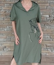 Tunikové šaty WOMAN - khaki