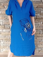 Tunikové šaty WOMAN - modré