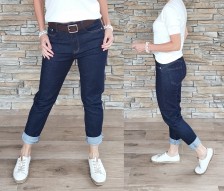Úžasné rifle s páskem DENIM DARK - více velikostí