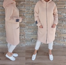 Zateplený mikinový kabátek GABI - béžový