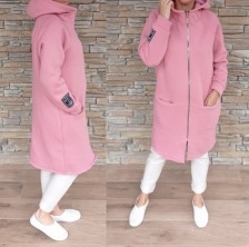 Zateplený mikinový kabátek GABI - růžový